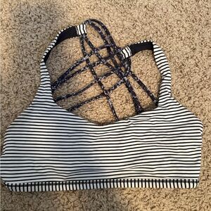 lululemon athletica Black and White Striped Sports Bra
